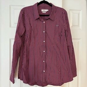 Vineyard Vines Navy and Pink Gingham Classic Button Down Shirt Size 16